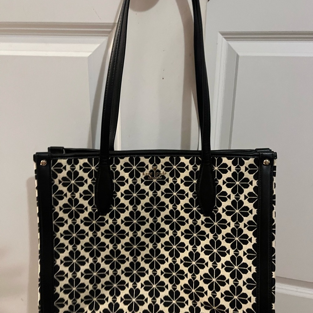 Kate Spade Black and White Floral Tote Bag